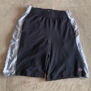 Champion Men’s Basketball Shorts Size M Blue with White and Silver Stripes